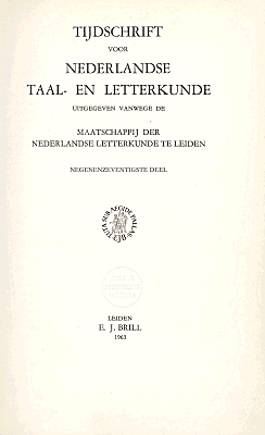 Tijdschrift voor Nederlandse Taal- en Letterkunde. Jaargang 79