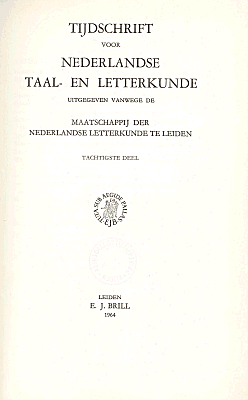 Titelpagina van Tijdschrift voor Nederlandse Taal- en Letterkunde. Jaargang 80