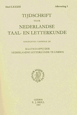 Titelpagina van Tijdschrift voor Nederlandse Taal- en Letterkunde. Jaargang 83