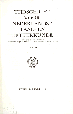 Titelpagina van Tijdschrift voor Nederlandse Taal- en Letterkunde. Jaargang 99
