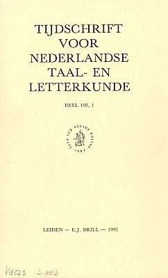 Titelpagina van Tijdschrift voor Nederlandse Taal- en Letterkunde. Jaargang 108