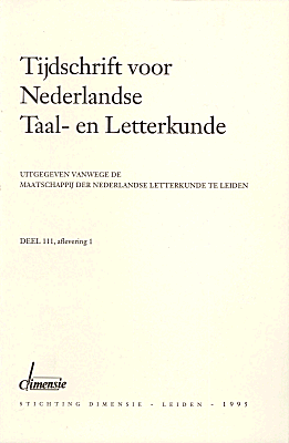 Titelpagina van Tijdschrift voor Nederlandse Taal- en Letterkunde. Jaargang 111