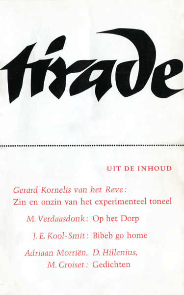 Titelpagina van Tirade. Jaargang 6 (nrs. 61-72)