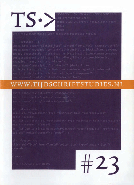 Ts. Tijdschrift voor tijdschriftstudies. Jaargang 2008 (nrs 23-24)