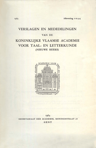 Verslagen en mededelingen van de Koninklijke Academie voor Nederlandse taal- en letterkunde (nieuwe reeks). Jaargang 1964