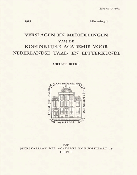 Verslagen en mededelingen van de Koninklijke Academie voor Nederlandse taal- en letterkunde (nieuwe reeks). Jaargang 1983