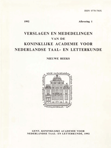Verslagen en mededelingen van de Koninklijke Academie voor Nederlandse taal- en letterkunde (nieuwe reeks). Jaargang 1992