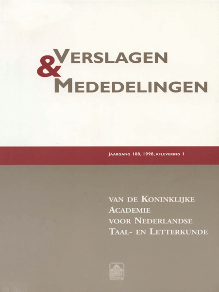 Verslagen en mededelingen van de Koninklijke Academie voor Nederlandse taal- en letterkunde. Jaargang 1998