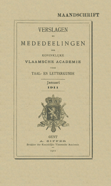 Verslagen en mededelingen van de Koninklijke Vlaamse Academie voor Taal- en Letterkunde 1911