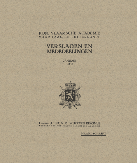 Verslagen en mededelingen van de Koninklijke Vlaamse Academie voor Taal- en Letterkunde 1935