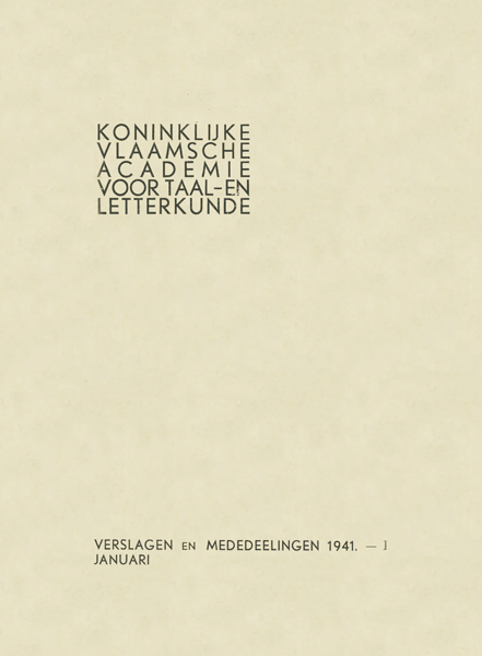 Verslagen en mededelingen van de Koninklijke Vlaamse Academie voor Taal- en Letterkunde 1941