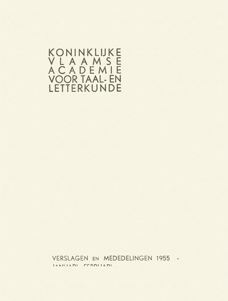 Titelpagina van Verslagen en mededelingen van de Koninklijke Vlaamse Academie voor Taal- en Letterkunde 1955