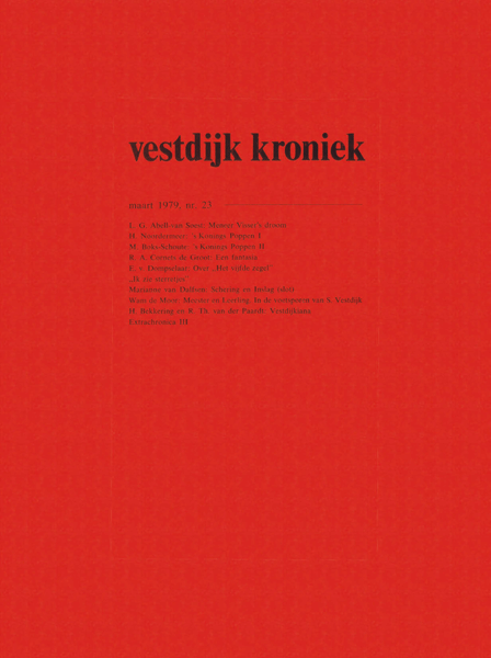 Titelpagina van Vestdijkkroniek. Jaargang 1979