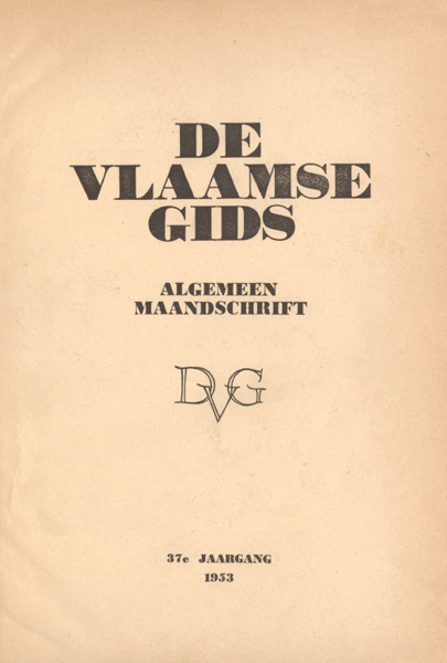 Titelpagina van De Vlaamse Gids. Jaargang 37