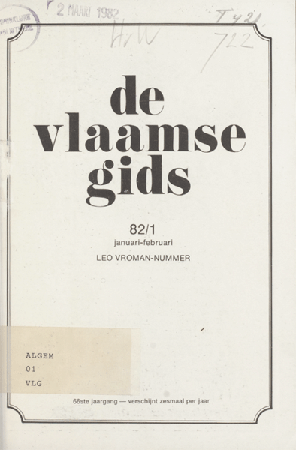 Titelpagina van De Vlaamse Gids. Jaargang 66