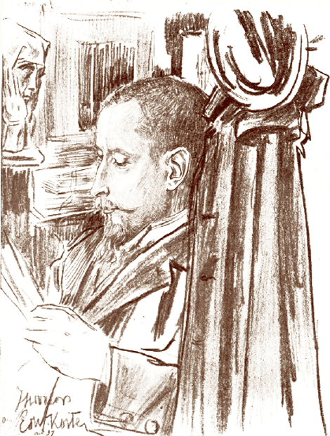 PORTRET VAN Dr. EDW. B. KOSTER
naar een oorspronkelike tekening van J. Toorop.