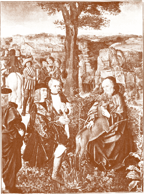 Onbekende Meester

Vlaamse School, einde XVe of begin XVIe eeuw

DE LEGENDE VAN St GILLIS.

Londen, National Gallery Nr 1419.