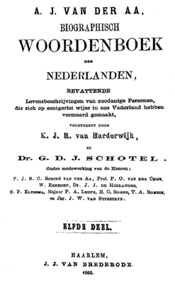 Titelpagina van Biographisch woordenboek der Nederlanden. Deel 11