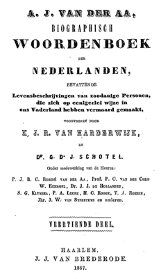 Biographisch woordenboek der Nederlanden. Deel 14