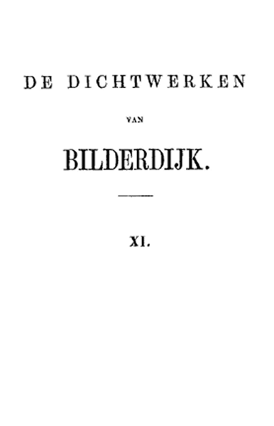 De dichtwerken van Bilderdijk. Deel 11