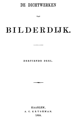 De dichtwerken van Bilderdijk. Deel 13