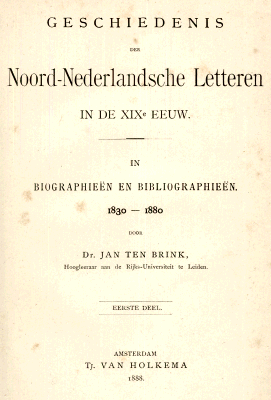 Geschiedenis der Noord-Nederlandsche letteren in de XIXe eeuw. Deel 1