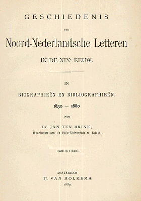 Geschiedenis der Noord-Nederlandsche letteren in de XIXe eeuw. Deel 3
