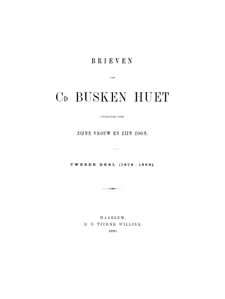 Titelpagina van Brieven. Deel 2. 1876-1886