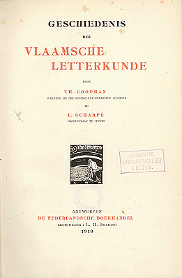 Titelpagina van Geschiedenis der Vlaamsche letterkunde