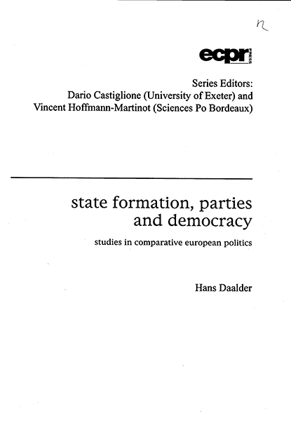 State formation, parties and democracy. Studies in comparative European politics