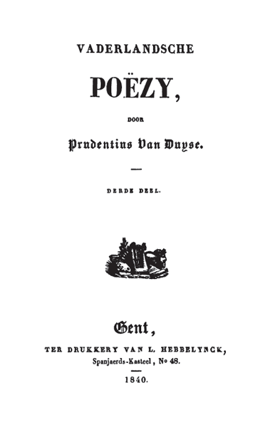 Titelpagina van Vaderlandsche poëzy. Deel 3