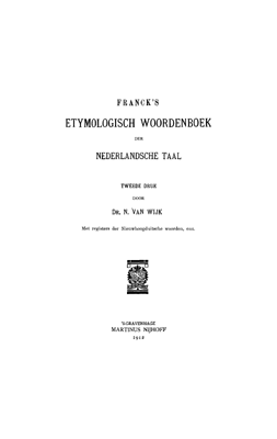 Etymologisch woordenboek der Nederlandsche taal