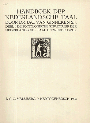 Titelpagina van Handboek der Nederlandsche taal. Deel I. De sociologische structuur der Nederlandsche taal I