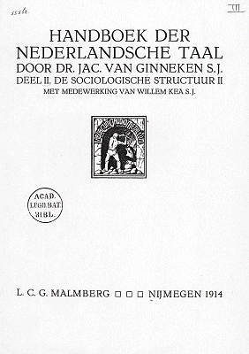 Handboek der Nederlandsche taal. Deel II. De sociologische structuur onzer taal II