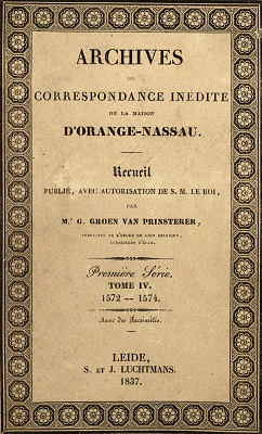 Titelpagina van Archives ou correspondance inédite de la maison d'Orange-Nassau (première série). Tome IV 1572-1574