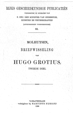 Titelpagina van Briefwisseling van Hugo Grotius. Deel 2