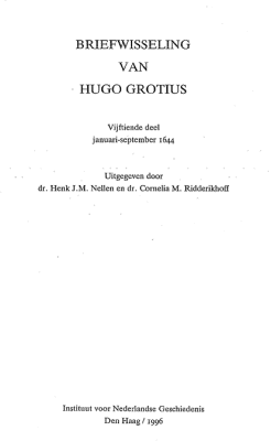 Briefwisseling van Hugo Grotius. Deel 15