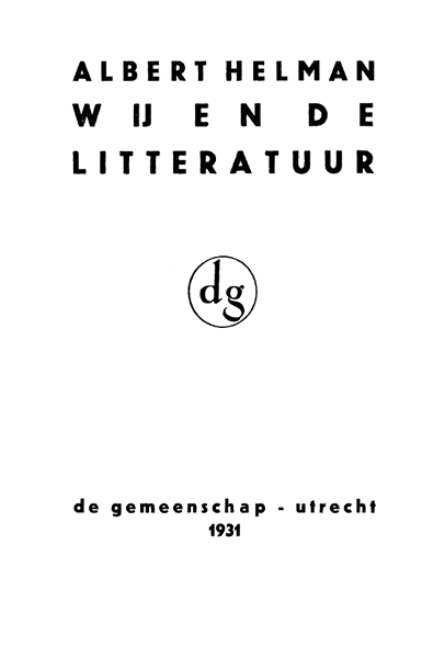 Titelpagina van Wij en de litteratuur