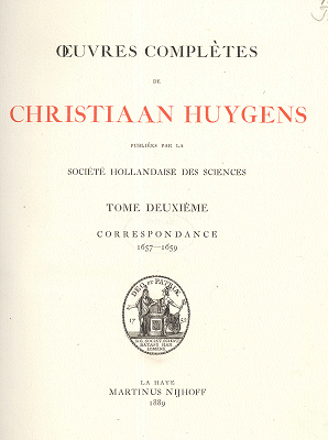 Titelpagina van Oeuvres complètes. Tome II. Correspondance 1657-1659