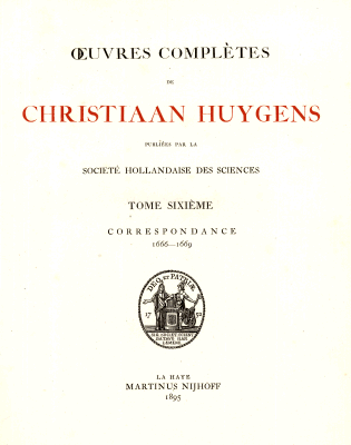 Titelpagina van Oeuvres complètes. Tome VI. Correspondance 1666-1669