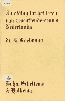 Titelpagina van Inleiding tot het lezen van zeventiende-eeuws Nederlands