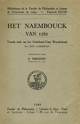 Titelpagina van Het naembouck van 1562