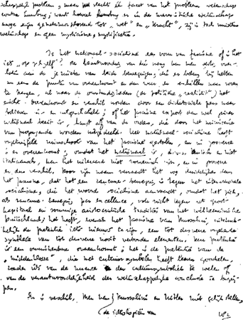 Bladzijde uit het handschrift van Menno ter Braak voor Van Oude en Nieuwe Christenen