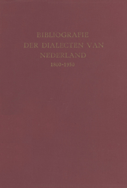 Bibliografie der dialecten van Nederland 1800-1950