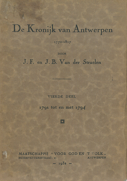 De kronijk van Antwerpen. Deel 4. 1791 tot en met 1794