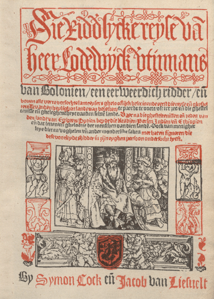 Titelpagina van Die ridderlycke reyse van heer Lodewijck Vertimans van Bolonien
