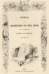 Titelpagina van Journal ofte dagregister van onze reyze naer de keyzerlyke stadt van Weenen ten jare 1716