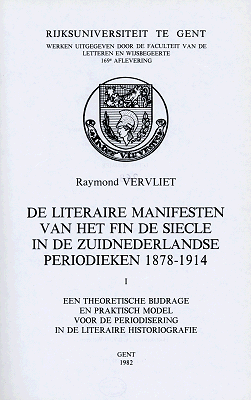 De literaire manifesten van het fin de siècle in de Zuidnederlandse periodieken 1878-1914