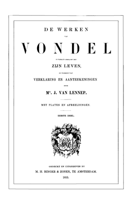 De werken van Vondel. Deel 1