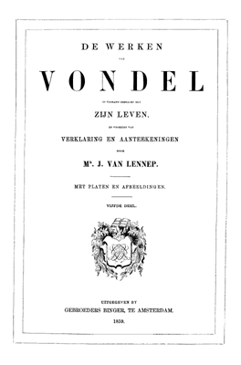 De werken van Vondel. Deel 5